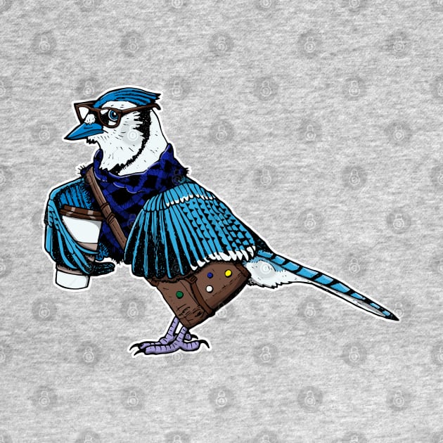 Hipster Blue Jay by deancoledesign